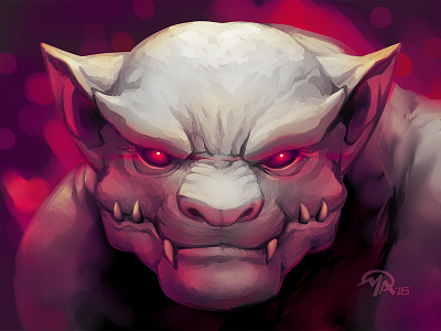 Demon Cat art creature design digital painting illustration made with wacom symmetry