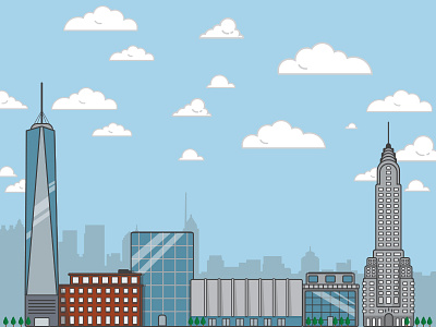 NYC Skyline art buildings city illustration new york nyc skyline skyscrapers vector