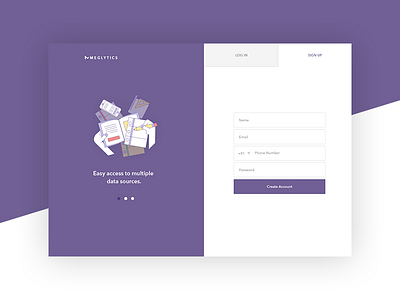 Meglytics By Megam colorful illustration login minimal signin signup ui ux website