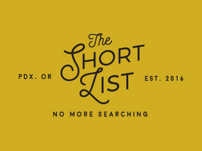 The Short List brand design logo mark type
