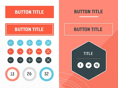 UI Kit For Tech Talk Preview buttons icon interface kit preview social ui