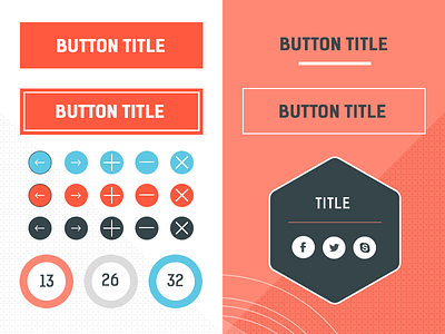 UI Kit For Tech Talk Preview buttons icon interface kit preview social ui