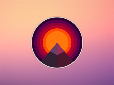 Mountain sunset illustration mountain shapes simple sunset