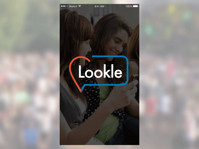 Lookle Login app design mobile