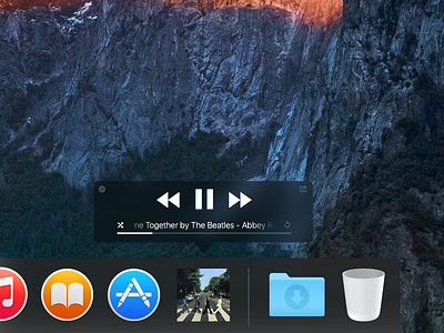 Compact UI #2: Dock Music Player apple blur compact el capitan flat mac minimal music osx player