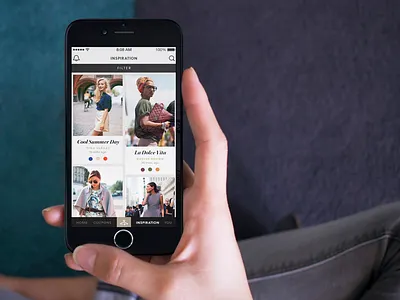 Sartorial app clothes fashion home mobile mockup ui ux