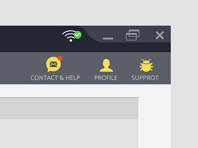 desktop app menu ui