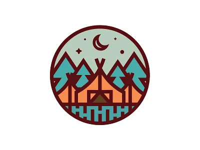 Camp Badge badge camp camping outline simple