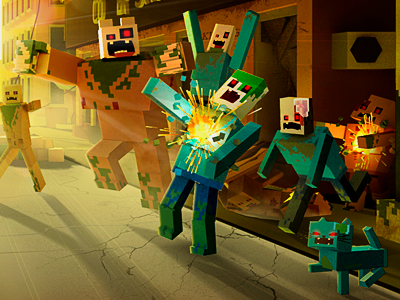 Zombie cat fire illustration zombie