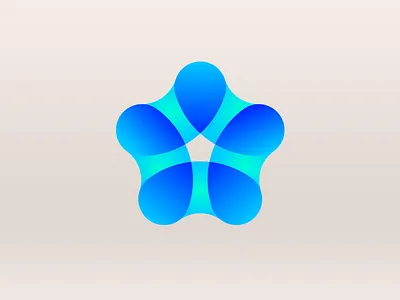 Abstract Flower abstract colourful flower geometric identity logo radial ribbon symmetric