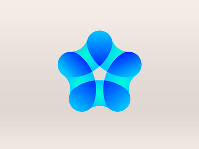 Abstract Flower abstract colourful flower geometric identity logo radial ribbon symmetric