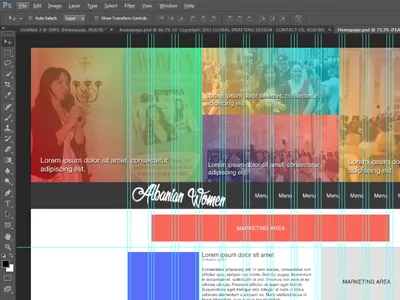 Albanian Woman Magazine Website layout mock up photoshop wordpress