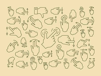 Touch gestures ai click drag eps gestures icons rotate svg swipe tap touch vector