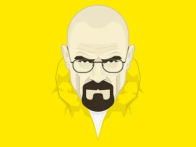 Walter White breaking bad bryan cranston heisenberg illustration vector walter white yellow
