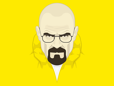 Walter White breaking bad bryan cranston heisenberg illustration vector walter white yellow