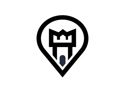 Map pin icon address black building icon linear location map pin place tower vector