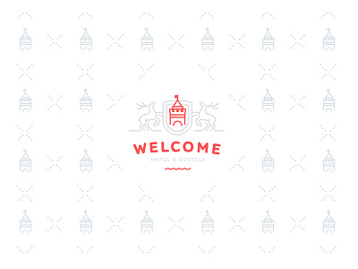 Welcome to NN - pattern brand identity branding cremlin hostel hotel logo design logotype nizniy nn novgorod outline