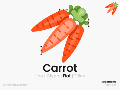 Carrot Icon Flat Style carrot icon flat color flat icon harvest icon icon design illustration single icon vector icon vegetable icon