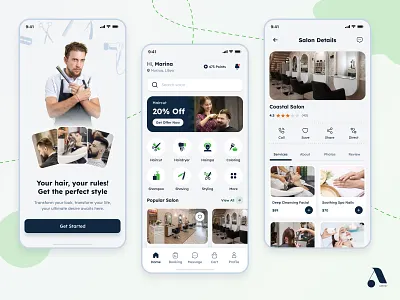 Salon Appointment Booking App app design mobile salon uiux