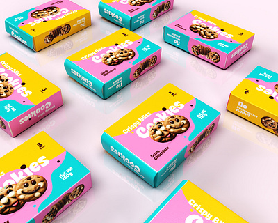 Cookie box packaging design box design brand identity cookie food packaging label design packaging design print