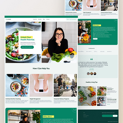 Nutritionist Website health coach website landing page nutritionist website ui ux website design wellness coach website