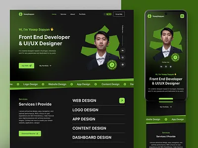Yosep Sopyan - Portfolio Website Responsive Design || Home page branding design designproject figma graphic design illustration landing page logo portfolio website productdesign ui ui design uiux uiuxdesign userinterface ux ux design web design website design website responsive