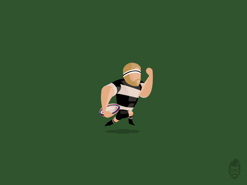 Rugby Player | Run and Tackle cycle player rugby run slide tackle