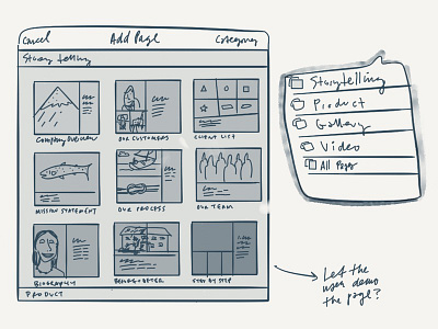 Collection View Page Sheet apple pencil ios ipad pro sketch wireframe