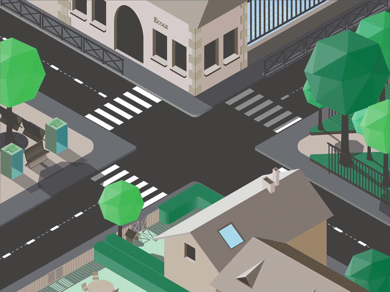 Isotown animated dribbble gif illustrator isometric jerome low poly prax shot