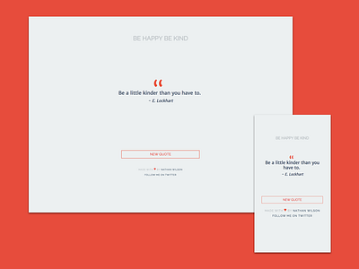 Be Happy Be Kind V2.0 design flat happy kind ui ux website