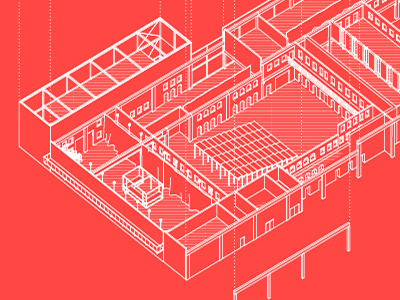 Red Axo architecture building illustrator model program school of architecture technical thesis