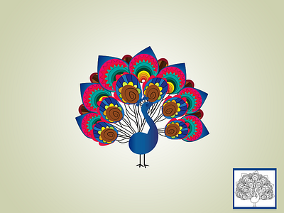 Peacock Colorful art beauty bird blue branding colorful logo mark motif peacock pink truck