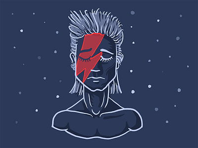 Farewell Starman 2d character david bowie head illustration photoshop sketch wacom