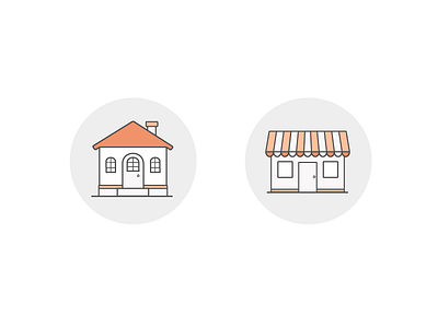 Home & shop icons app flat grocery home icon illustration iteration market minimal shop shopping ui