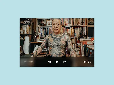 Daily UI #57 - Video Player blue dailyui hover japanese play player screen tattoo vice video
