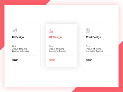 Pricing Table card clean minimal portfolio price pricing resume table ui ux