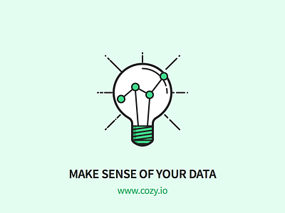 Cozy - Make Sense of your Data analytics bulb data icons light outline