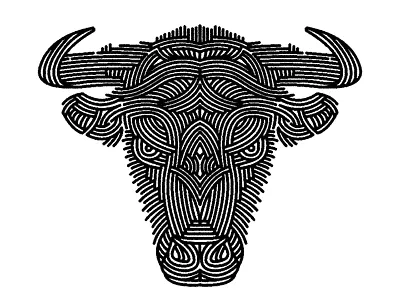 taurus - (for) print animal bull design graphic illustration linework print screen printing taurus