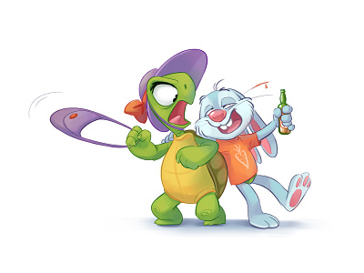 The Rabbit and the Turtle - Adults' Edition beer drunk kids rabbit story tale tortoise turtle