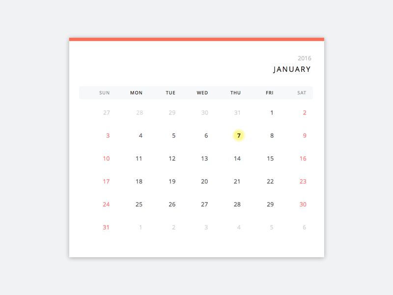 Calendar daily ui ui ux