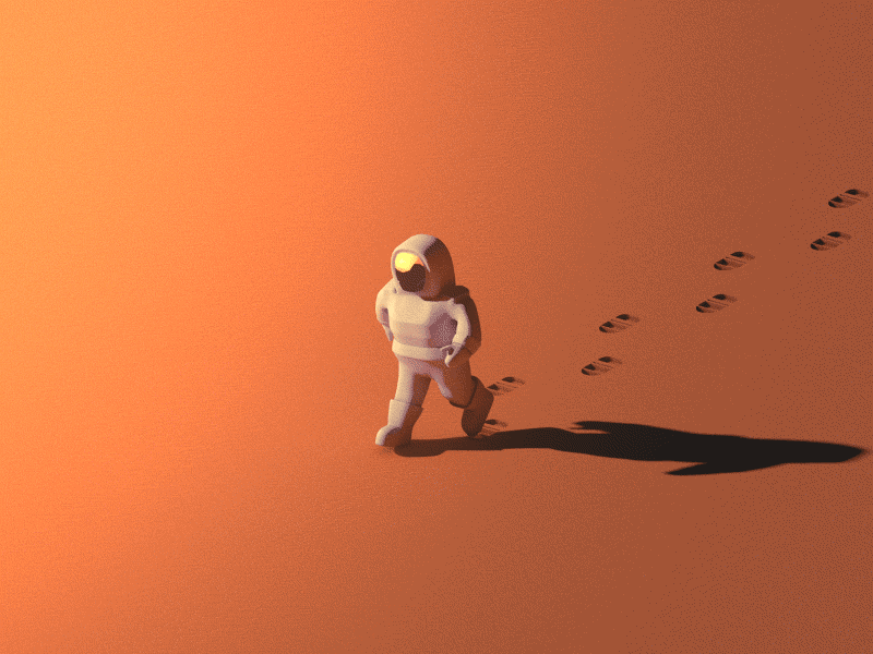 Lost in Space 3d alien astronaut c4d gif mars planet space sun walk