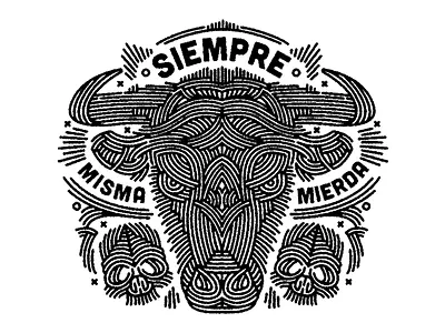 taurus - (for) print animal bull design graphic illustration linework print screen printing taurus