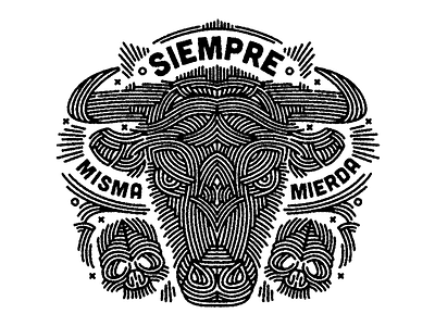 taurus - (for) print animal bull design graphic illustration linework print screen printing taurus