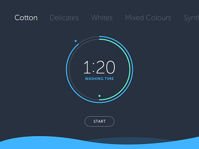 Shot 097 - Washing Machine UI app circle clean clock dark interaction interface minimal time ui user visualisation