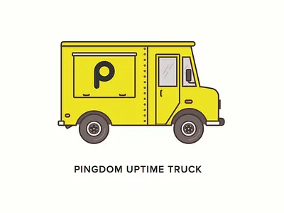 Pingdom truck flat food truck pingdom van yellow