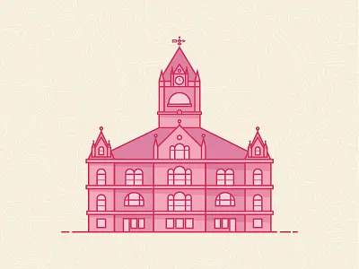 Ye Ole Capitol building capitol flat icon indiana map pink shadow topography