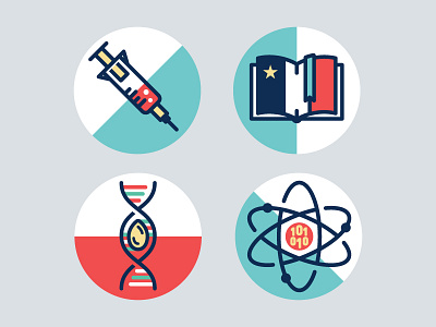 Trailblazer Icons pt.1 book dna flat icons illustration needle quantum researchers