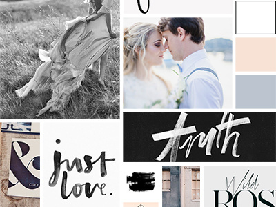 Moodboard for Wedding Photographer logo colors logo minimal moodboard palette