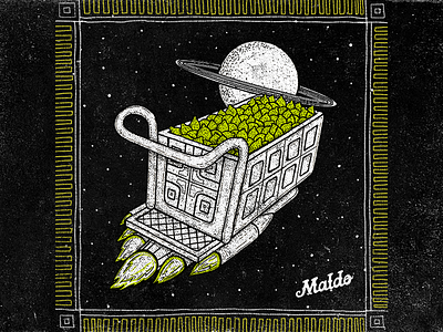 Shopping Cart / Lemonaut cart eshop illustration lemon lemonaut maldonaut rocket saturn shop shopping space