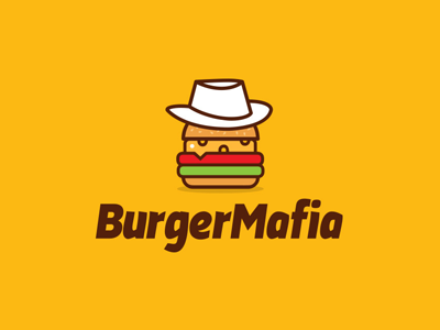 Burger Mafia burger character creative debut fedora food invite logo mafia restaurant welcome